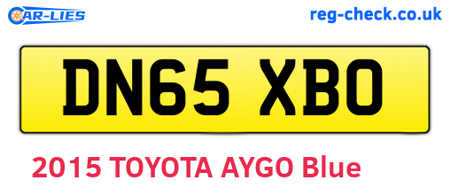 DN65XBO are the vehicle registration plates.