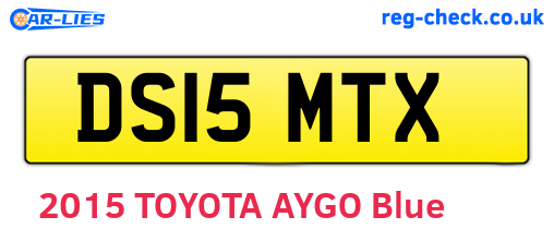 DS15MTX are the vehicle registration plates.