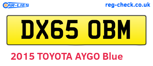 DX65OBM are the vehicle registration plates.