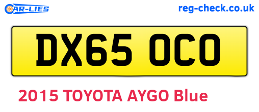 DX65OCO are the vehicle registration plates.