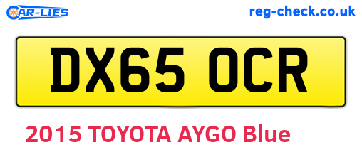 DX65OCR are the vehicle registration plates.