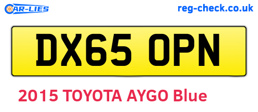 DX65OPN are the vehicle registration plates.