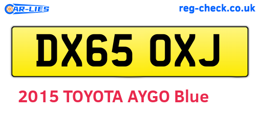 DX65OXJ are the vehicle registration plates.