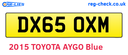 DX65OXM are the vehicle registration plates.
