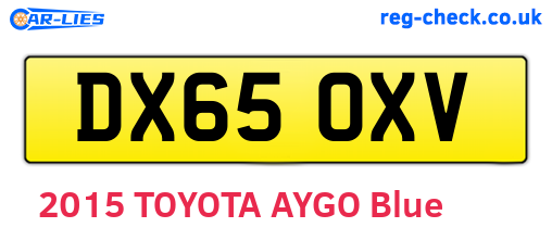 DX65OXV are the vehicle registration plates.