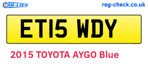 ET15WDY are the vehicle registration plates.