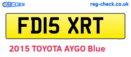 FD15XRT are the vehicle registration plates.