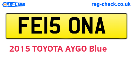 FE15ONA are the vehicle registration plates.