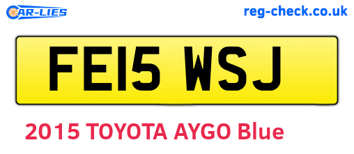 FE15WSJ are the vehicle registration plates.