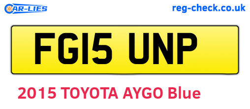 FG15UNP are the vehicle registration plates.