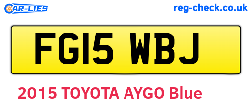 FG15WBJ are the vehicle registration plates.