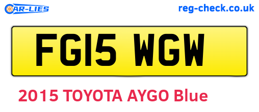 FG15WGW are the vehicle registration plates.