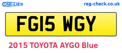 FG15WGY are the vehicle registration plates.