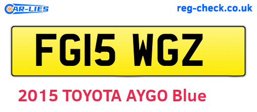 FG15WGZ are the vehicle registration plates.