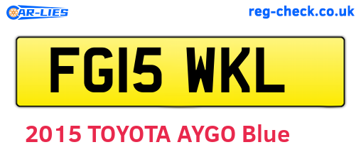 FG15WKL are the vehicle registration plates.