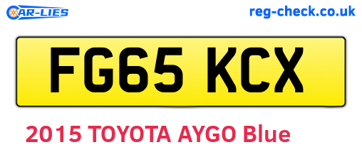 FG65KCX are the vehicle registration plates.