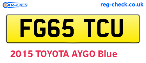 FG65TCU are the vehicle registration plates.