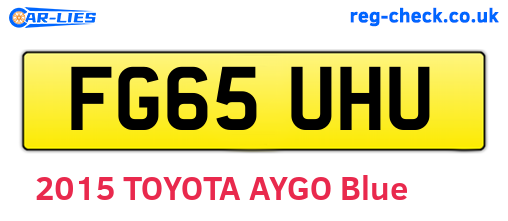 FG65UHU are the vehicle registration plates.