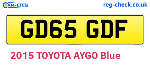 GD65GDF are the vehicle registration plates.