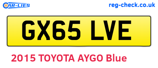 GX65LVE are the vehicle registration plates.