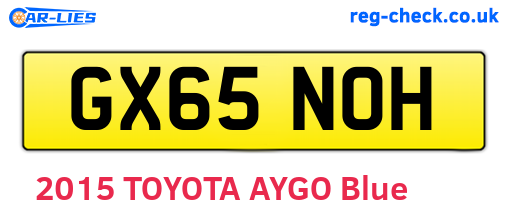 GX65NOH are the vehicle registration plates.