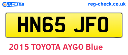 HN65JFO are the vehicle registration plates.