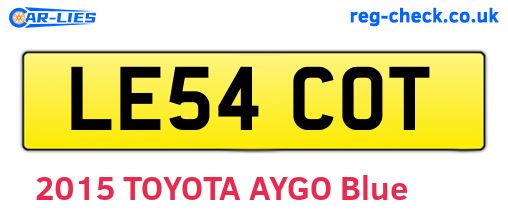 LE54COT are the vehicle registration plates.