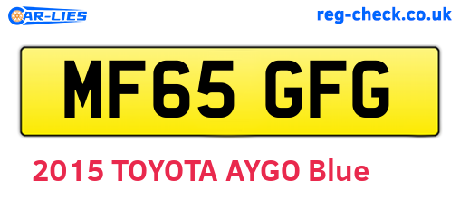 MF65GFG are the vehicle registration plates.
