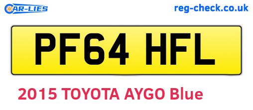 PF64HFL are the vehicle registration plates.