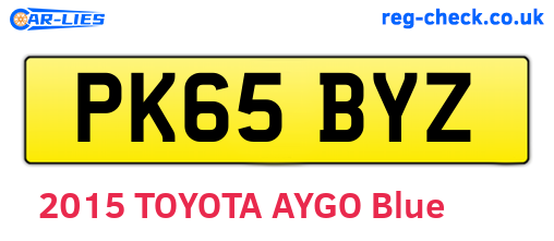 PK65BYZ are the vehicle registration plates.