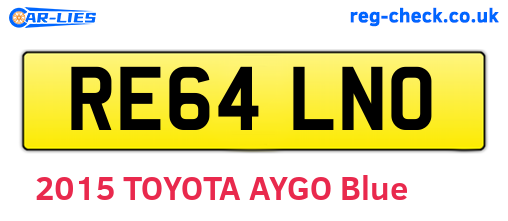 RE64LNO are the vehicle registration plates.