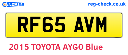 RF65AVM are the vehicle registration plates.
