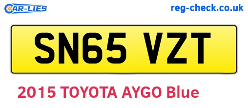 SN65VZT are the vehicle registration plates.
