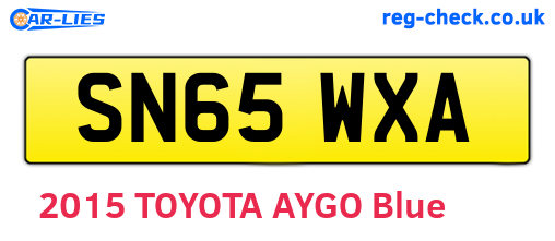 SN65WXA are the vehicle registration plates.