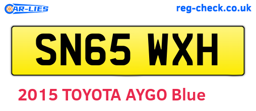 SN65WXH are the vehicle registration plates.