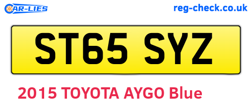 ST65SYZ are the vehicle registration plates.