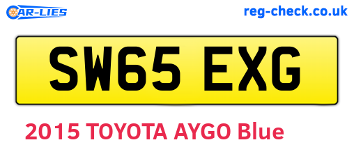 SW65EXG are the vehicle registration plates.