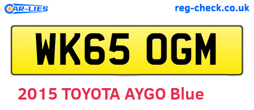 WK65OGM are the vehicle registration plates.