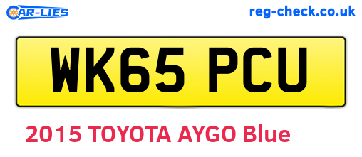 WK65PCU are the vehicle registration plates.
