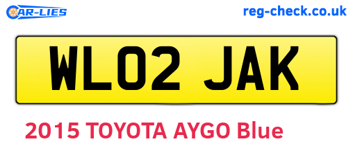 WL02JAK are the vehicle registration plates.