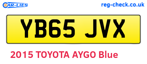 YB65JVX are the vehicle registration plates.