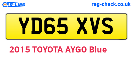 YD65XVS are the vehicle registration plates.