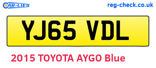 YJ65VDL are the vehicle registration plates.