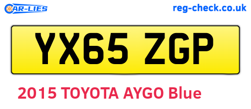 YX65ZGP are the vehicle registration plates.