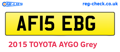 AF15EBG are the vehicle registration plates.