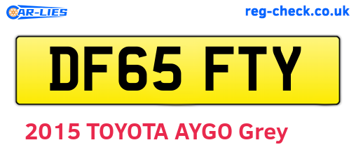 DF65FTY are the vehicle registration plates.