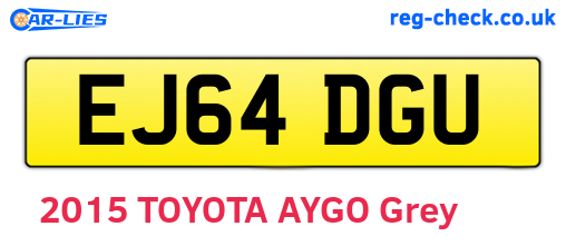 EJ64DGU are the vehicle registration plates.