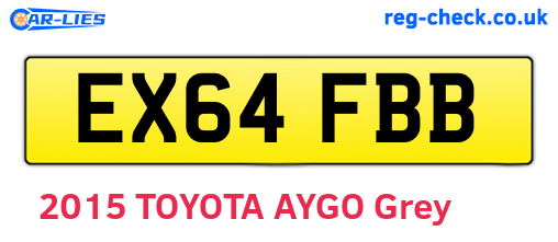 EX64FBB are the vehicle registration plates.