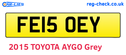 FE15OEY are the vehicle registration plates.