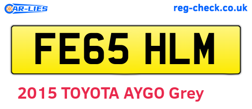 FE65HLM are the vehicle registration plates.